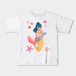 mermaid ukulele Kids T-Shirt